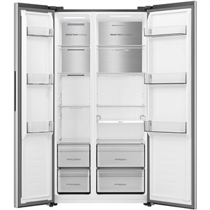 Hisense, NoFrost, 527 л, высота 179 см, серый - SBS-холодильник