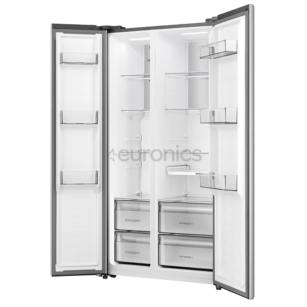 Hisense, NoFrost, 527 л, высота 179 см, серый - SBS-холодильник