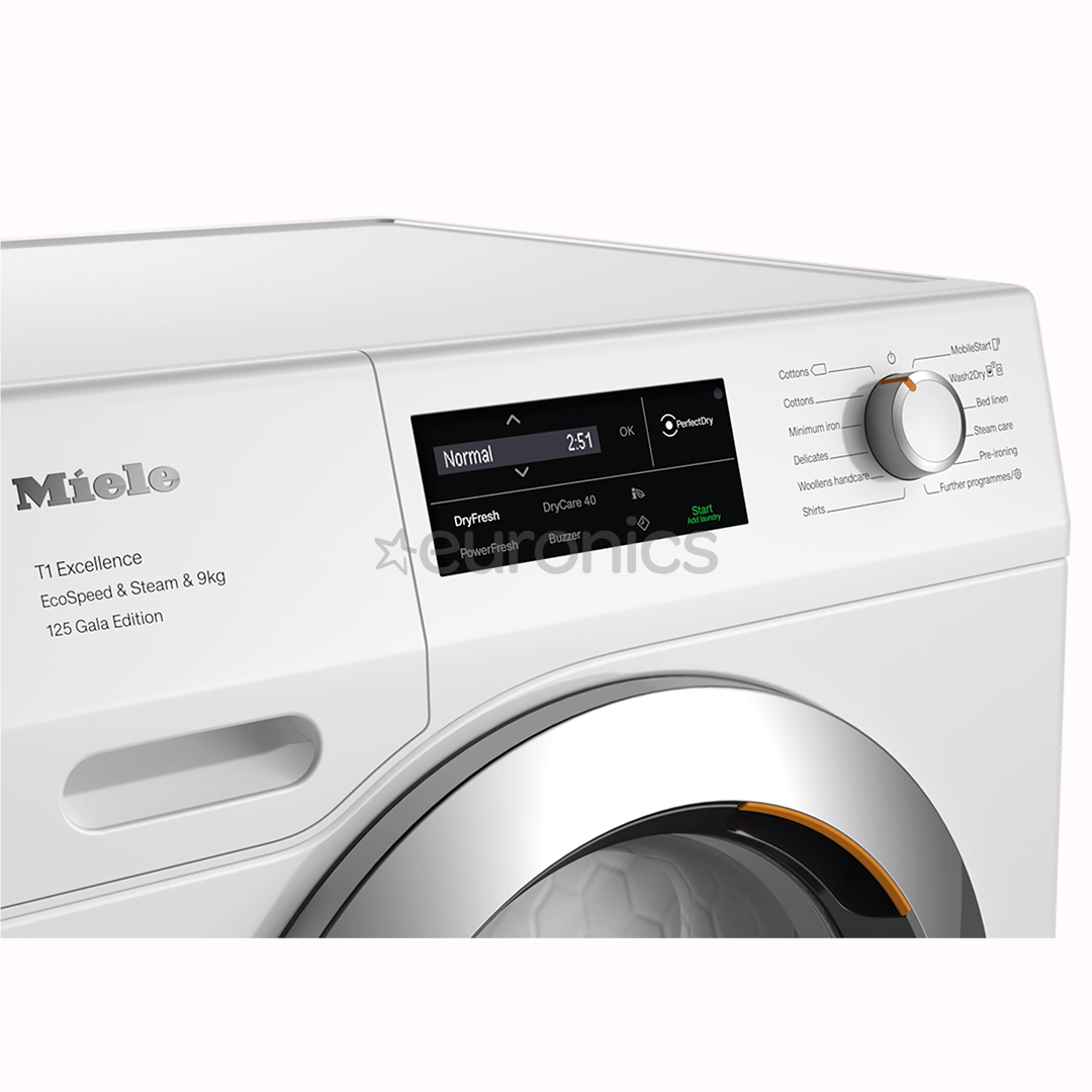 Miele T1 Excellence EcoSpeed & Steam 125 Gala Edition, 9 kg, dziļums 60 cm - Veļas žāvētājs