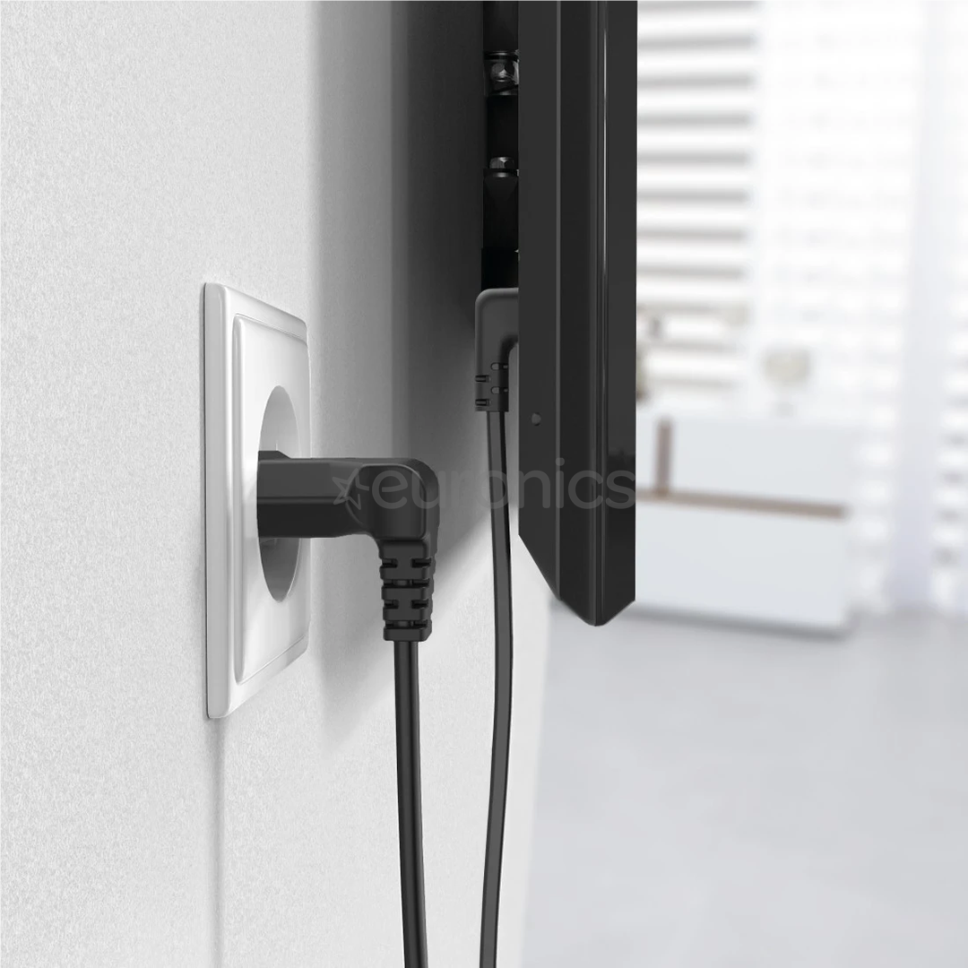 Hama Power Cord, 2-pin 90°, 3 m, melna - Vads