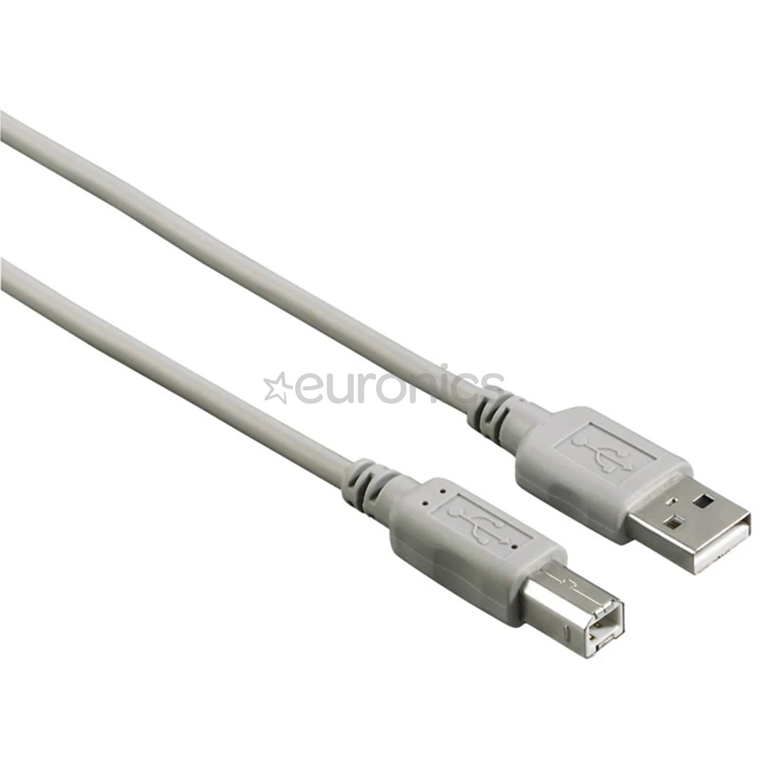 Hama USB 2.0 Cable, USB-A - USB-B, 1.5 m, pelēka - Vads