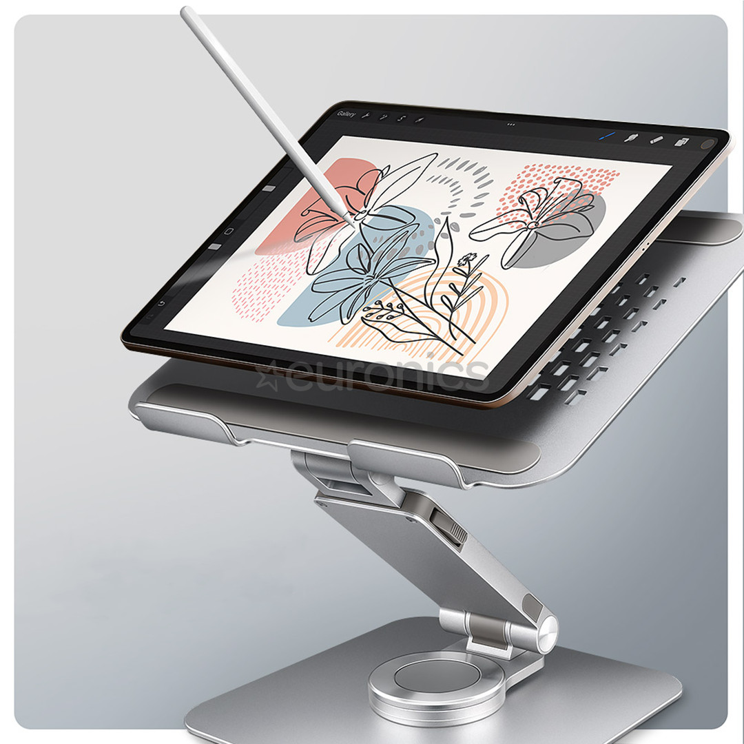 Axagon STND-LR, 10''-16'', 360°, alumīnija - Portatīvā datora statīvs