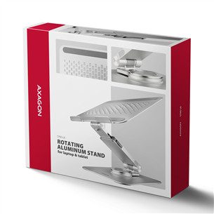 Axagon STND-LR, 10''-16'', 360°, alumīnija - Portatīvā datora statīvs