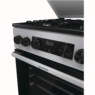 Gorenje, 70 L, width 50 cm, grey - Gas cooker with electric oven