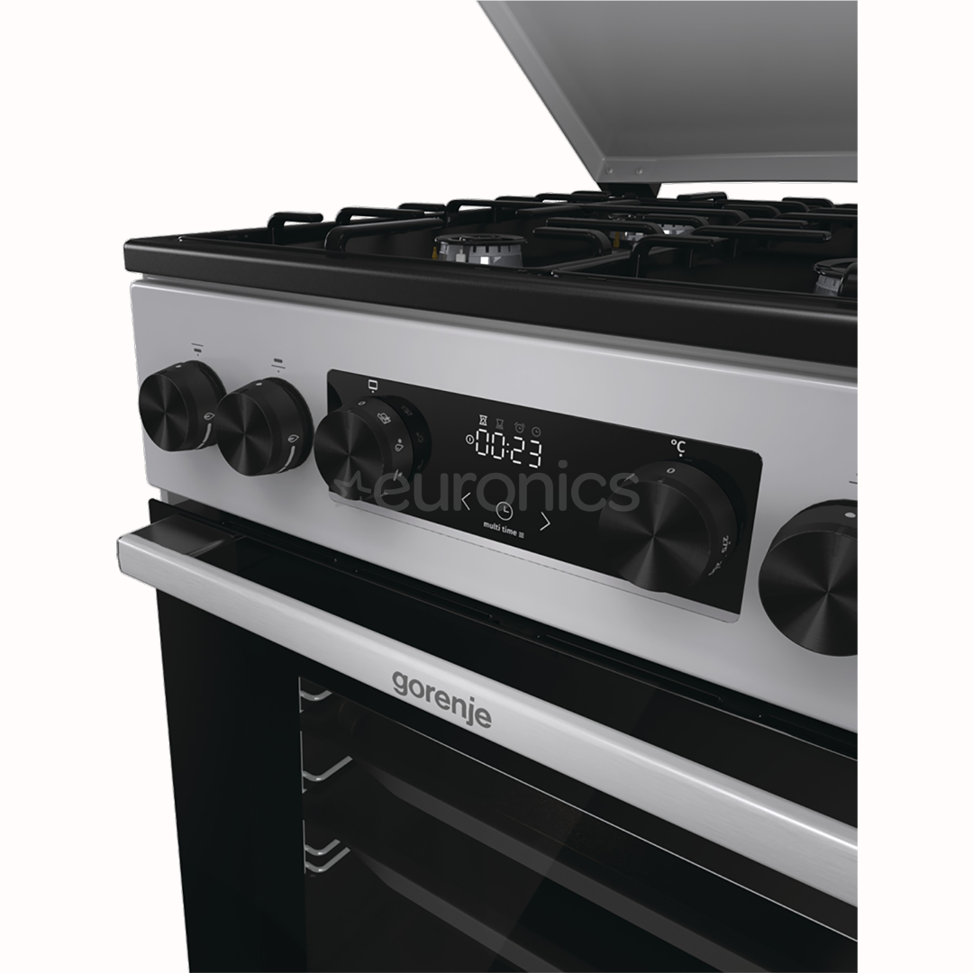 Gorenje, 70 L, width 50 cm, grey - Gas cooker with electric oven