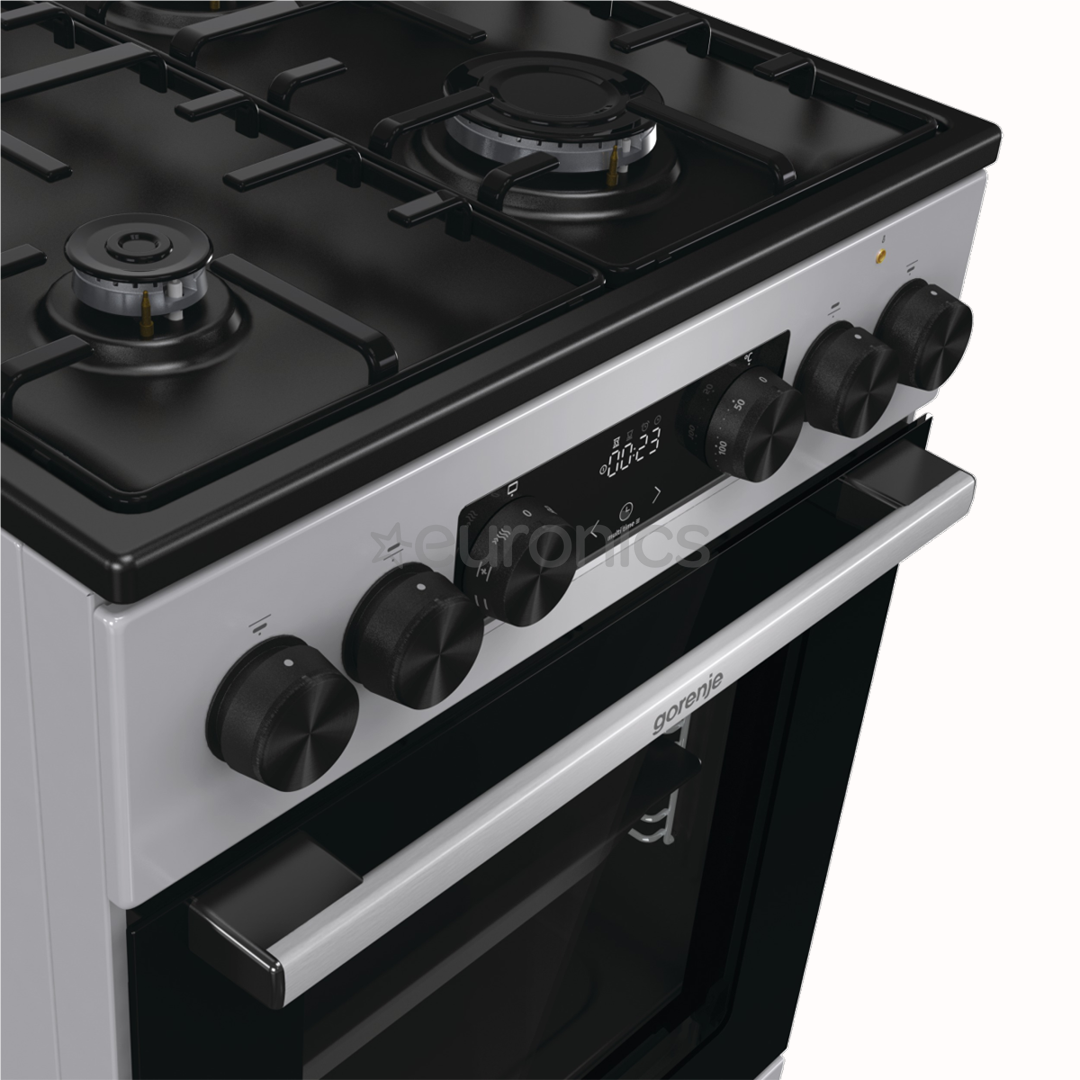 Gorenje, 70 L, width 50 cm, grey - Gas cooker with electric oven