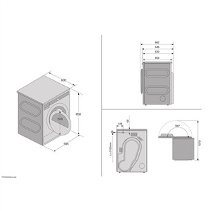 Asko, 8 kg, dziļums 60.3 cm - Veļas žāvētājs