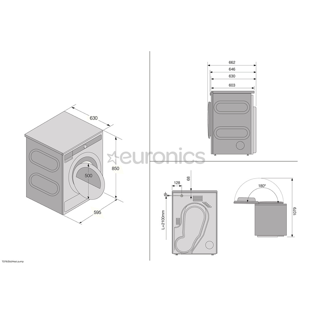 Asko, 8 kg, dziļums 60.3 cm - Veļas žāvētājs