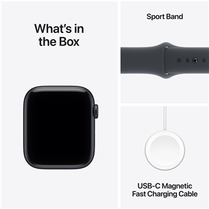 Apple Watch SE 3, 44 мм, GPS + Cellular, sport band, S/M, черный алюминий / черный - Смарт-часы