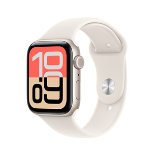 Apple Watch SE 3, 40 mm, GPS + Cellular, sport band, S/M, bēša alumīnija / bēša - Viedpulkstenis MEP64ET/A