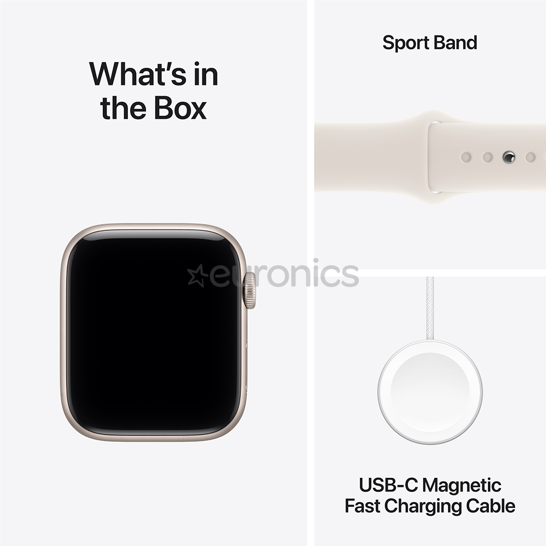 Apple Watch SE 3, 40 mm, GPS + Cellular, sport band, S/M, bēša alumīnija / bēša - Viedpulkstenis