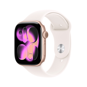 Apple Watch 11, 46 mm, GPS, S/M, rozā zelta - Viedpulkstenis MEV64ET/A