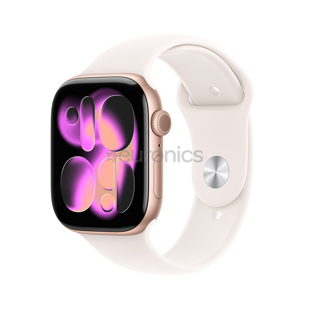 Apple Watch 11, 46 mm, GPS, S/M, rozā zelta - Viedpulkstenis