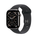 Apple Watch 11, 42 mm, GPS + Cellular, M/L, titāna, melna - Viedpulkstenis