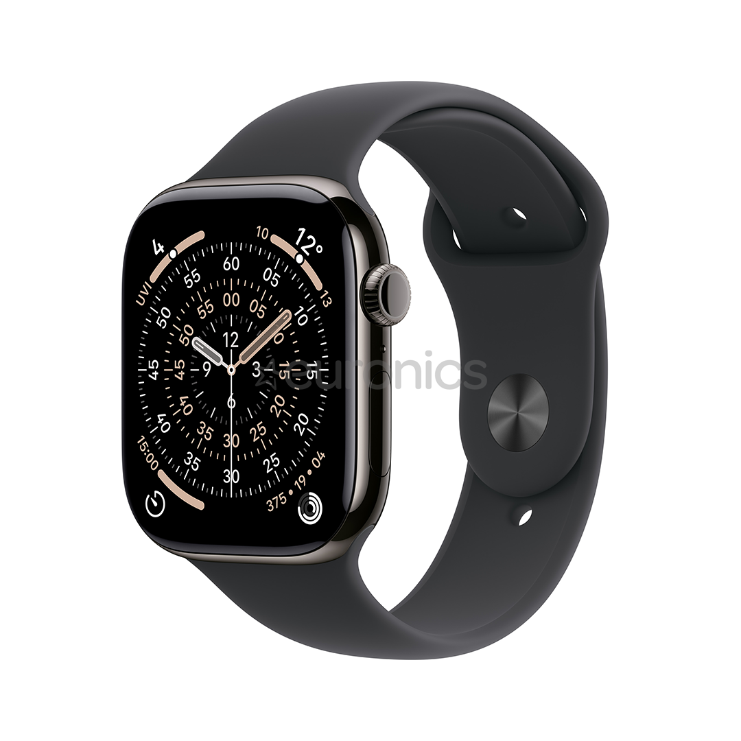 Apple Watch 11, 42 mm, GPS + Cellular, M/L, titāna, melna - Viedpulkstenis