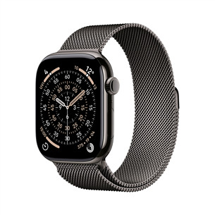 Apple Watch 11, 46 mm, GPS + Cellular, Milanese loop, M/L, melna titāna - Viedpulkstenis MFD44ET/A
