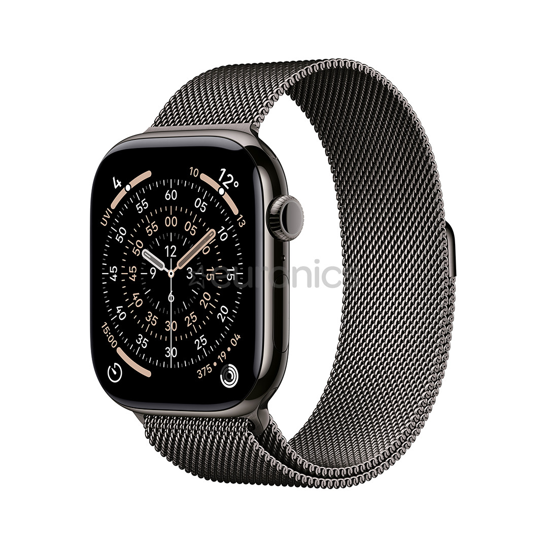 Apple Watch 11, 46 мм, GPS + Cellular, Milanese loop, M/L, титановый, черный - Смарт-часы