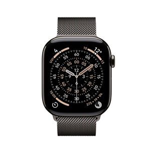 Apple Watch 11, 46 mm, GPS + Cellular, Milanese loop, M/L, melna titāna - Viedpulkstenis