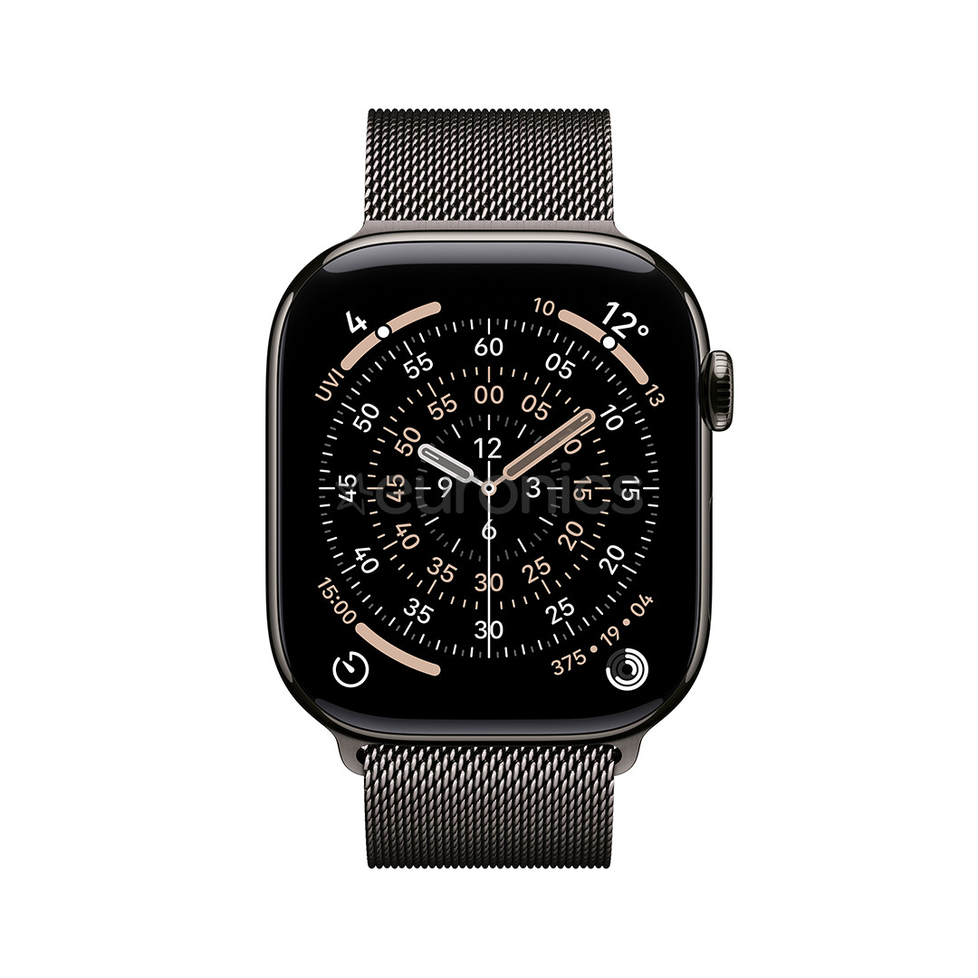Apple Watch 11, 46 мм, GPS + Cellular, Milanese loop, M/L, титановый, черный - Смарт-часы