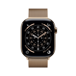Apple Watch 11, 46 mm, GPS + Cellular, Milanese loop, M/L, zelta titāna - Viedpulkstenis