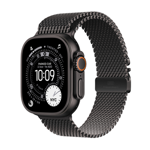Apple Watch Ultra 3, 49 мм, Titanium Milanese Loop, Large, черный титан / черный - Смарт-часы MF1T4ET/A