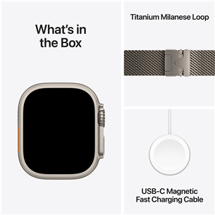 Apple Watch Ultra 3, 49 мм, Titanium Milanese Loop, Small, титан - Смарт-часы