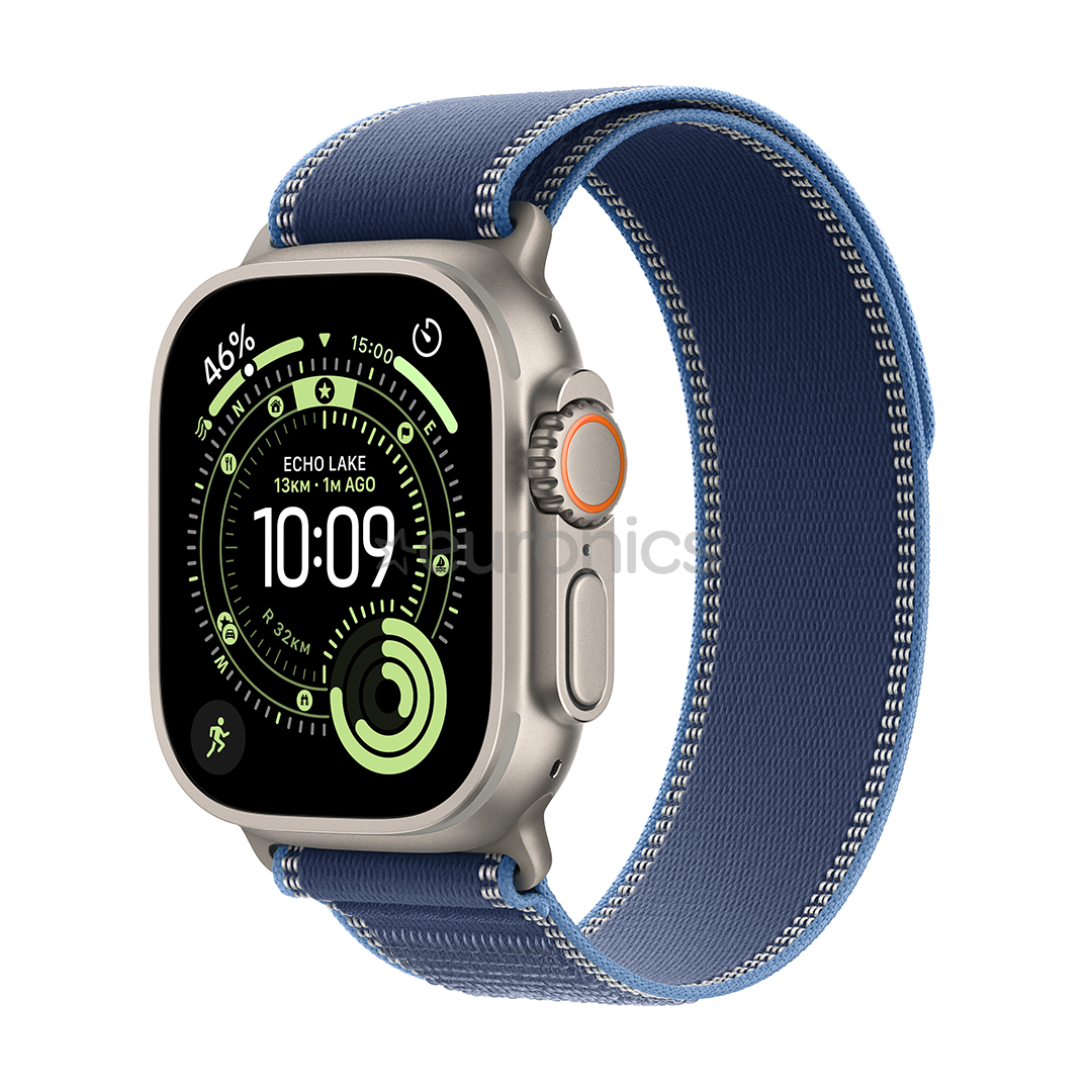 Apple Watch Ultra 3, 49 mm, Trail Loop, M/L, nerūsējošā tērauda / zila- Viedpulkstenis