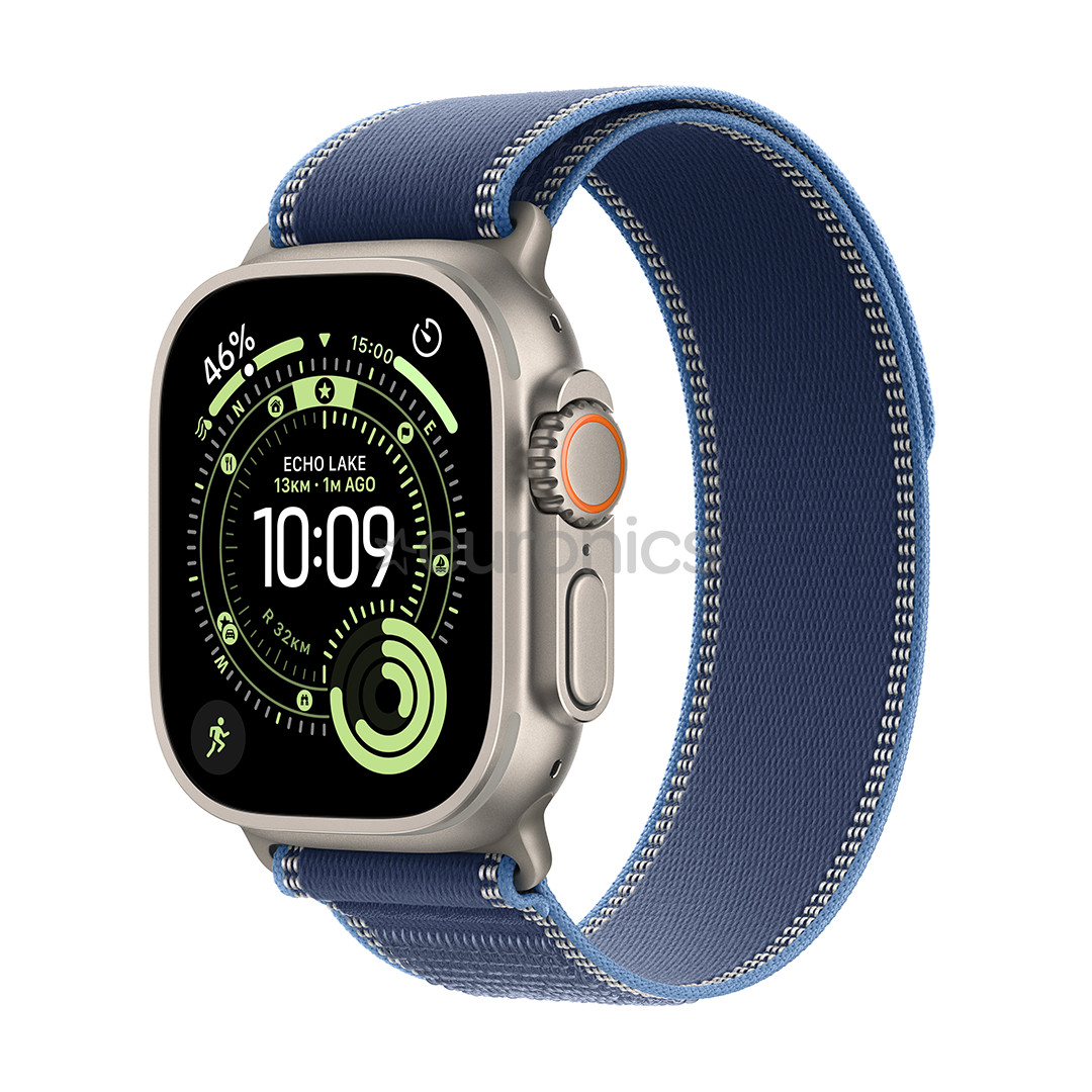 Apple Watch Ultra 3, 49 mm, Trail Loop, S/M, nerūsējošā tērauda / zila- Viedpulkstenis
