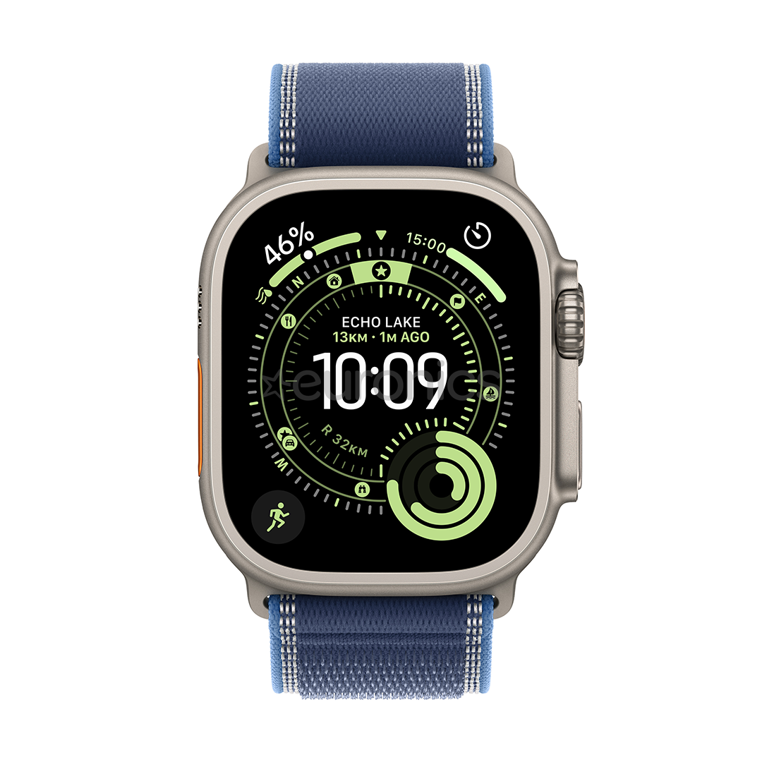 Apple Watch Ultra 3, 49 mm, Trail Loop, S/M, nerūsējošā tērauda / zila- Viedpulkstenis