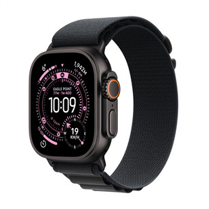 Apple Watch Ultra 3, 49 mm, Alpine Loop, Large, melna titāna / melna - Viedpulkstenis MF0X4ET/A