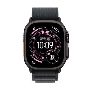 Apple Watch Ultra 3, 49 mm, Alpine Loop, Large, melna titāna / melna - Viedpulkstenis