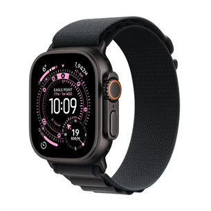 Apple Watch Ultra 3, 49 mm, Alpine Loop, Medium, melna titāna / melna - Viedpulkstenis MF0V4ET/A