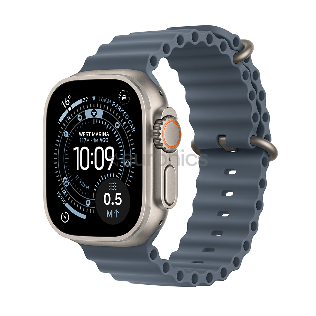 Apple Watch Ultra 3, 49 мм, Ocean Band, титан / синий - Смарт-часы