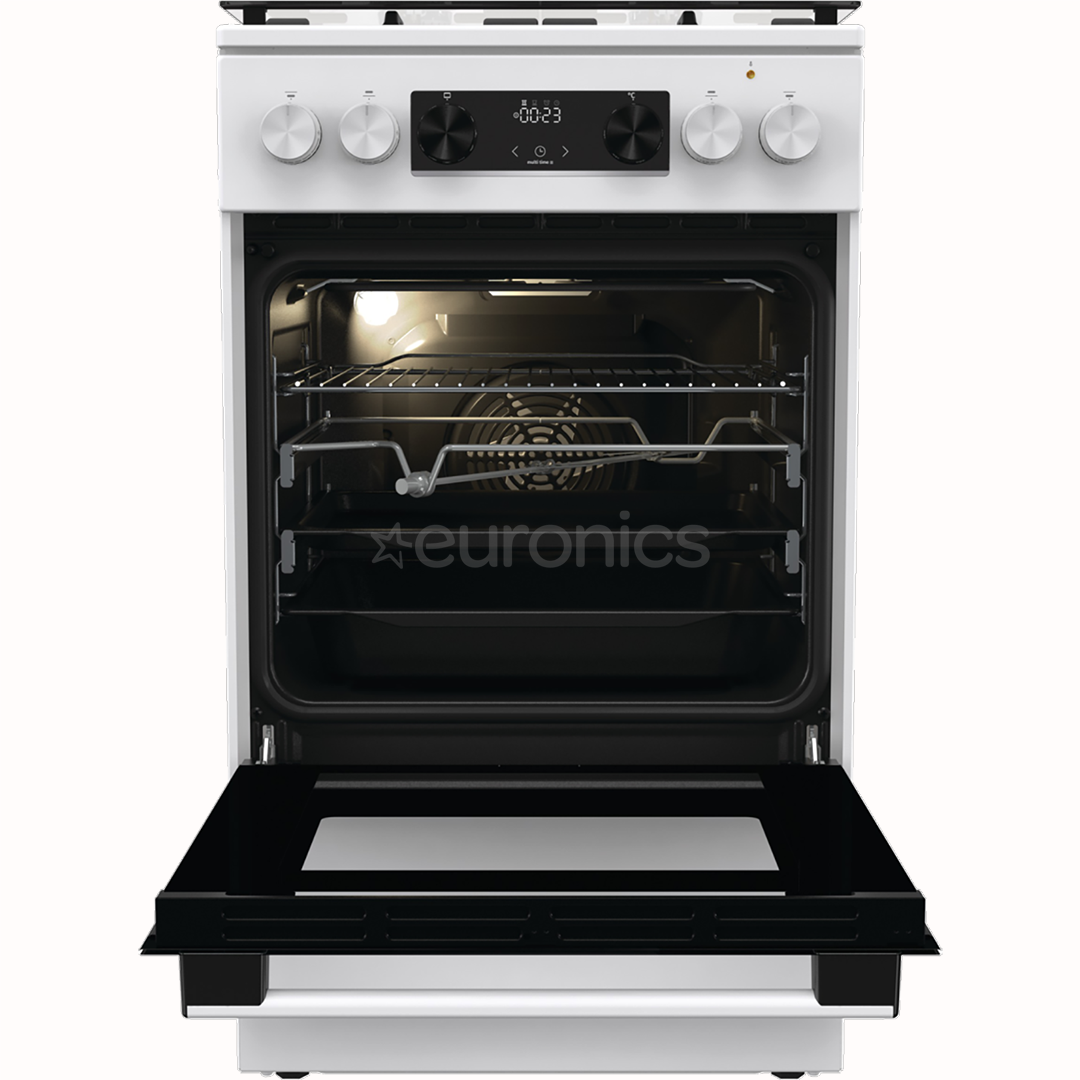 Gorenje, 70 L, width 50 cm, white - Gas cooker with electric oven