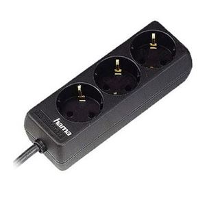 Hama, 1.4 m, 3 sockets, black - Power strip