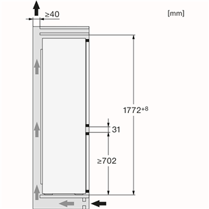 Miele, NoFrost, 260 L, augstums 178 cm - Iebūvējams ledusskapis