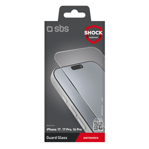 SBS Glass Screen Protector, iPhone 17/17 Pro/16 Pro, прозрачный - Защита для экрана