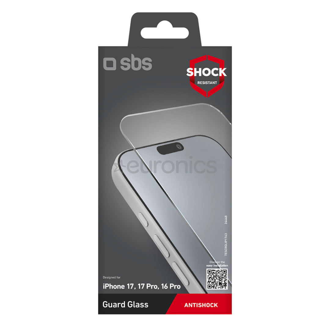 SBS Glass Screen Protector, iPhone 17/17 Pro/16 Pro, прозрачный - Защита для экрана