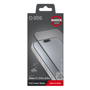 SBS Full Cover Glass Screen Protector, iPhone 17/17 Pro/16 Pro, черный - Защита для экрана