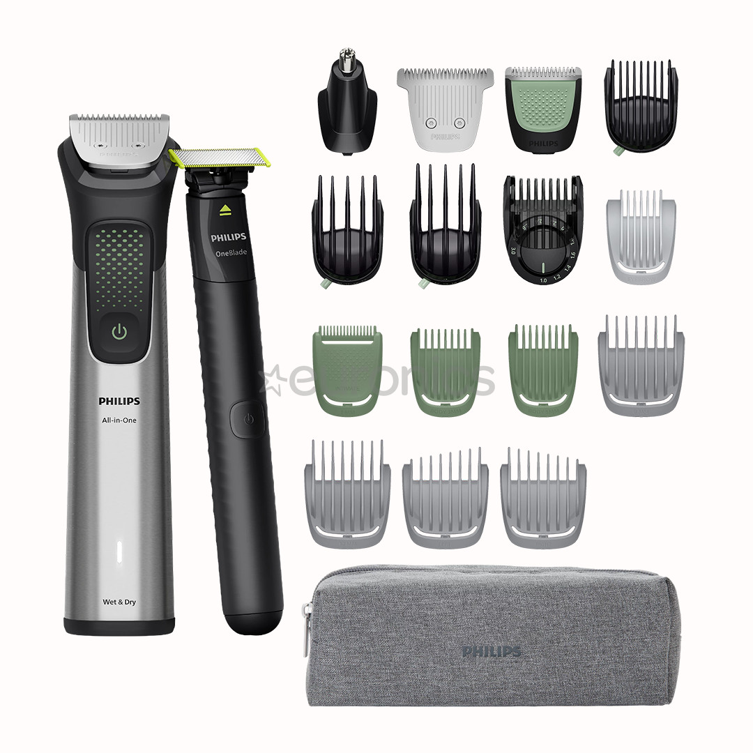 Philips All-in-One Trimmer 9000 Series, 20-in-1, melna/pelēka - Trimmeru komplekts