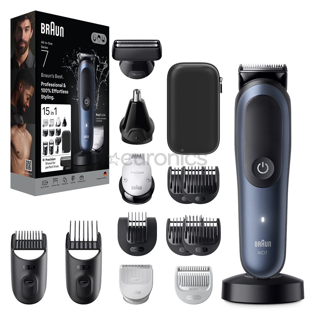 Braun  All-in-One, Series 7, 15-in-1, tumši zila - Trimmeru komplekts