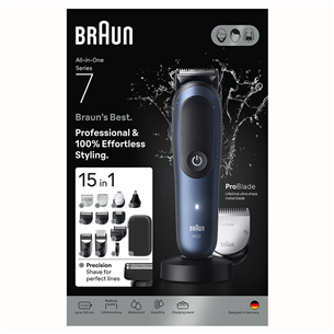 Braun  All-in-One, Series 7, 15-in-1, tumši zila - Trimmeru komplekts