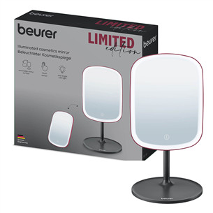 Beurer BS 47 Limited Edition, melna/sarkana - Kosmētiskais spogulis ar apgaismojumu