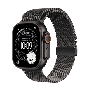Apple Titanium Milanese Loop, 49 mm, S, melna - Siksniņa pulkstenim