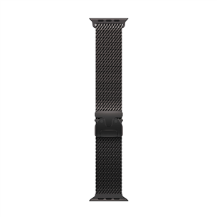 Apple Titanium Milanese Loop, 49 mm, M, melna - Siksniņa pulkstenim MGHT4ZM/A
