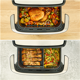 Tefal Dual Easy Fry Flex, 2700 Вт, 9 л, нерж. сталь/черный - Аэрогриль