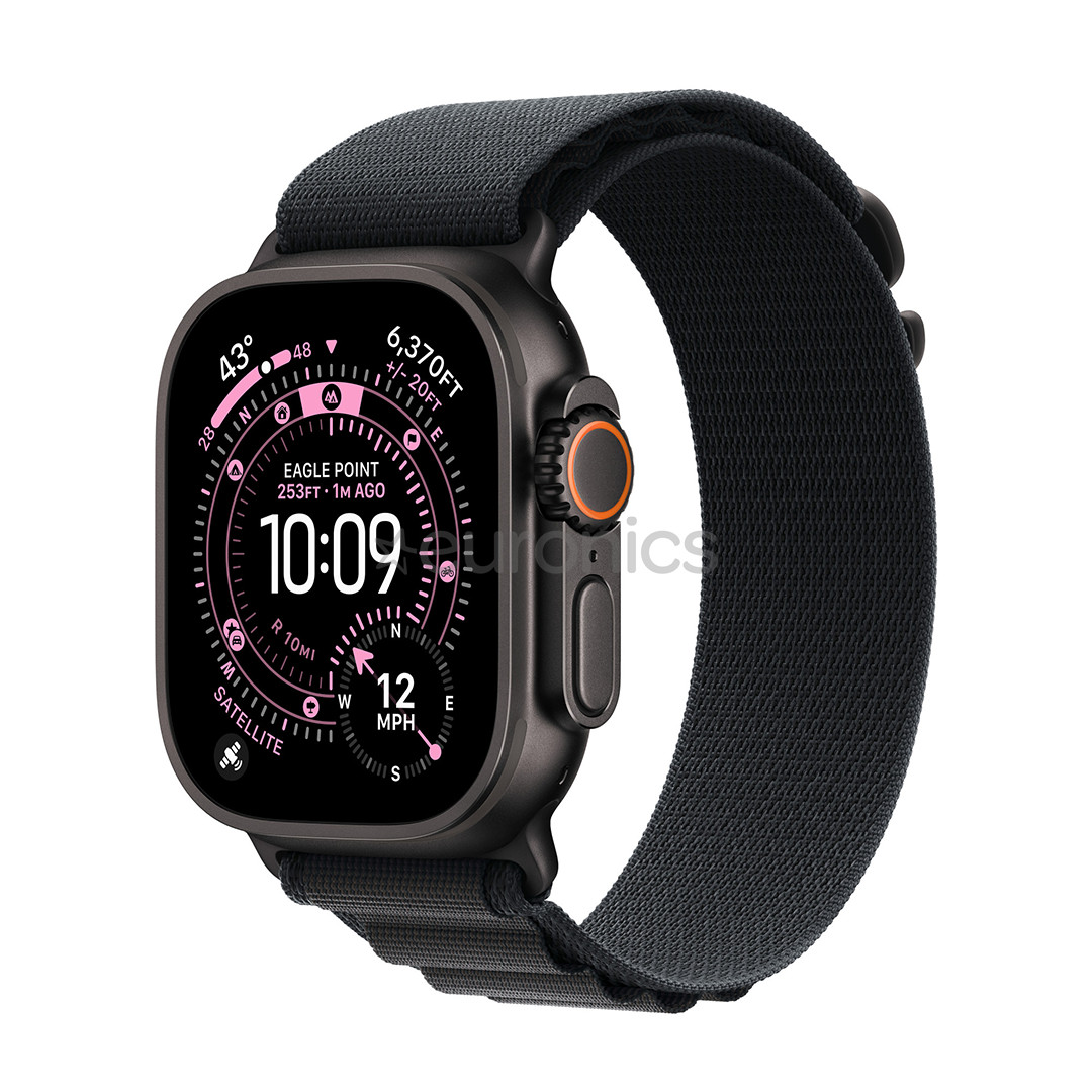 Apple Alpine Loop, 49 мм, M, черный титан, черный - Ремешок для часов