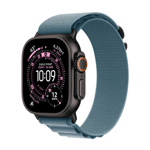 Apple Alpine Loop, 49 mm, M, melna titāna, gaiši zila - Siksniņa pulkstenim