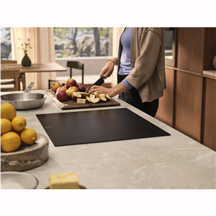Electrolux 600 SaphirMatt SE® Bridge Hob2Hood, platums 80 cm, melna - Iebūvējama indukcijas plīts virsma