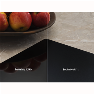 Electrolux 600 SaphirMatt SE® Bridge Hob2Hood, platums 80 cm, melna - Iebūvējama indukcijas plīts virsma